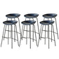 Zeitgenössischer mattes Finish Leder Barstool Low Back Coffee Shop Hocker
