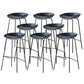 Zeitgenössischer mattes Finish Leder Barstool Low Back Coffee Shop Hocker