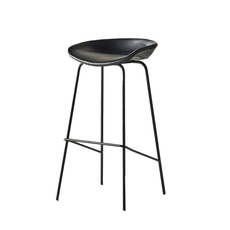 Eigentijdse matte afwerking lederen barstool low back coffeeshop ontlasting