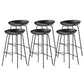 Contemporary Matte Finish Leather Barstool Low Back Coffee Shop Stool