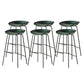 Zeitgenössischer mattes Finish Leder Barstool Low Back Coffee Shop Hocker