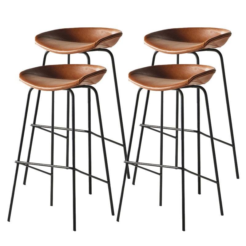 Eigentijdse matte afwerking lederen barstool low back coffeeshop ontlasting