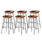 Zeitgenössischer mattes Finish Leder Barstool Low Back Coffee Shop Hocker