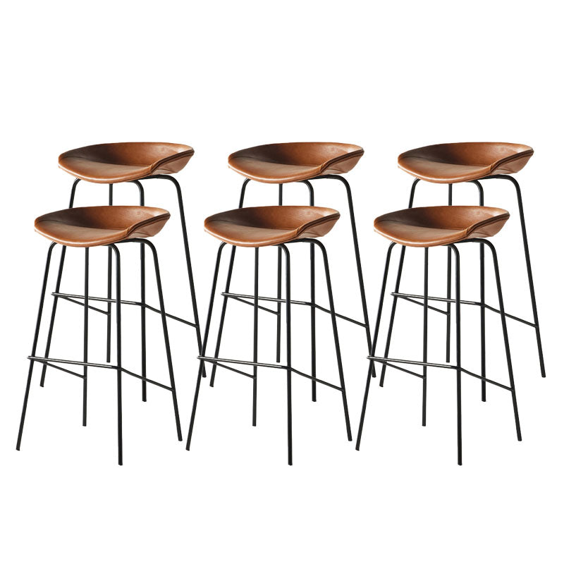 Eigentijdse matte afwerking lederen barstool low back coffeeshop ontlasting