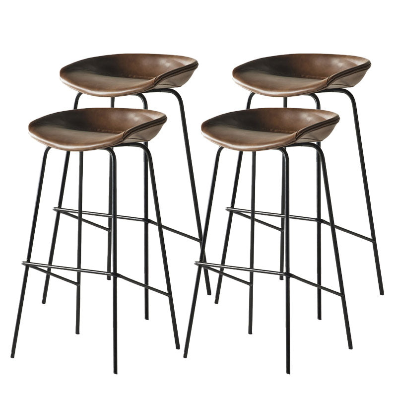 Eigentijdse matte afwerking lederen barstool low back coffeeshop ontlasting