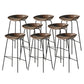 Zeitgenössischer mattes Finish Leder Barstool Low Back Coffee Shop Hocker