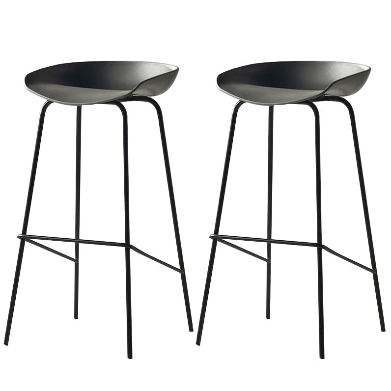 Contemporary Matte Finish Leather Barstool Low Back Coffee Shop Stool