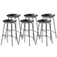 Zeitgenössischer mattes Finish Leder Barstool Low Back Coffee Shop Hocker