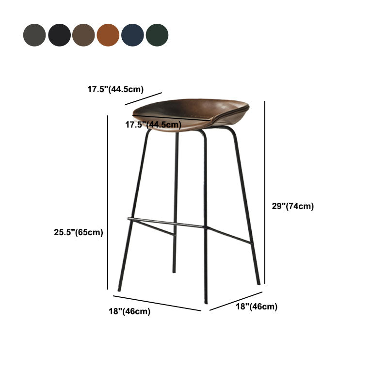 Eigentijdse matte afwerking lederen barstool low back coffeeshop ontlasting