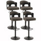 Contemporary Metal Barstool Faux Leather Counter Stool With Chrome Base Black 4 Piece Set Clearhalo 'Bar Furniture' 'Bar Stools' 'bar_stools' 'furn' 'furn_bar_stools' 'Furniture' 'Kitchen & Dining Furniture' 5617654