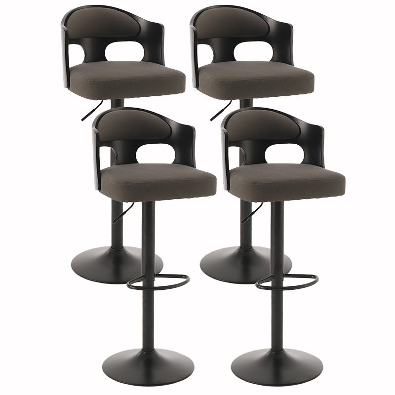 Contemporary Metal Barstool Faux Leather Counter Stool With Chrome Base Black 4 Piece Set Clearhalo 'Bar Furniture' 'Bar Stools' 'bar_stools' 'furn' 'furn_bar_stools' 'Furniture' 'Kitchen & Dining Furniture' 5617654