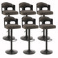 Contemporary Metal Barstool Faux Leather Counter Stool With Chrome Base Black 6 Piece Set Clearhalo 'Bar Furniture' 'Bar Stools' 'bar_stools' 'furn' 'furn_bar_stools' 'Furniture' 'Kitchen & Dining Furniture' 5617656