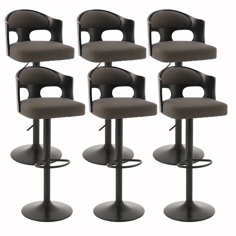 Contemporary Metal Barstool Faux Leather Counter Stool With Chrome Base Black 6 Piece Set Clearhalo 'Bar Furniture' 'Bar Stools' 'bar_stools' 'furn' 'furn_bar_stools' 'Furniture' 'Kitchen & Dining Furniture' 5617656