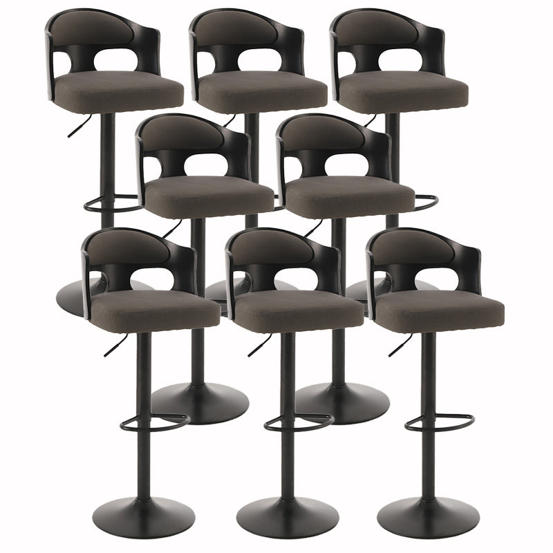 Contemporary Metal Barstool Faux Leather Counter Stool With Chrome Base Black 8 Piece Set Clearhalo 'Bar Furniture' 'Bar Stools' 'bar_stools' 'furn' 'furn_bar_stools' 'Furniture' 'Kitchen & Dining Furniture' 5617658