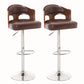 Contemporary Metal Barstool Faux Leather Counter Stool With Chrome Base 2 Piece Set Clearhalo 'Bar Furniture' 'Bar Stools' 'bar_stools' 'furn' 'furn_bar_stools' 'Furniture' 'Kitchen & Dining Furniture' 5617659