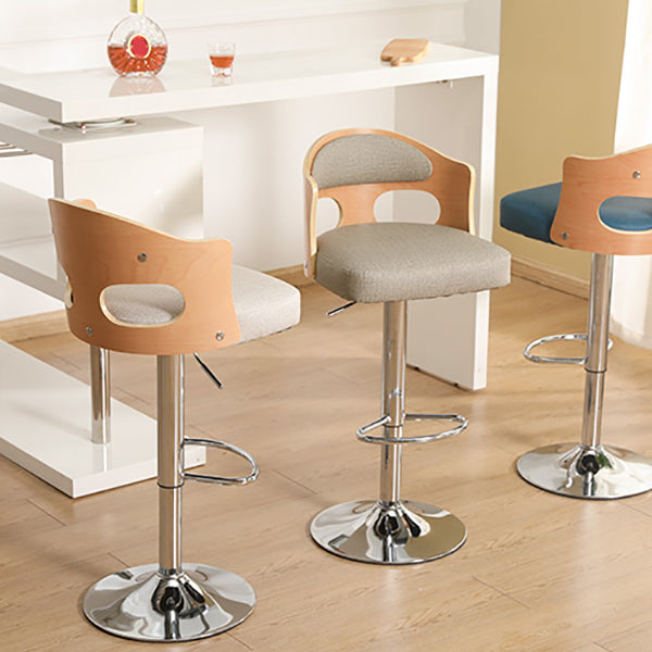 Contemporary Metal Barstool Faux Leather Counter Stool With Chrome Base Clearhalo 'Bar Furniture' 'Bar Stools' 'bar_stools' 'furn' 'furn_bar_stools' 'Furniture' 'Kitchen & Dining Furniture' 5617673