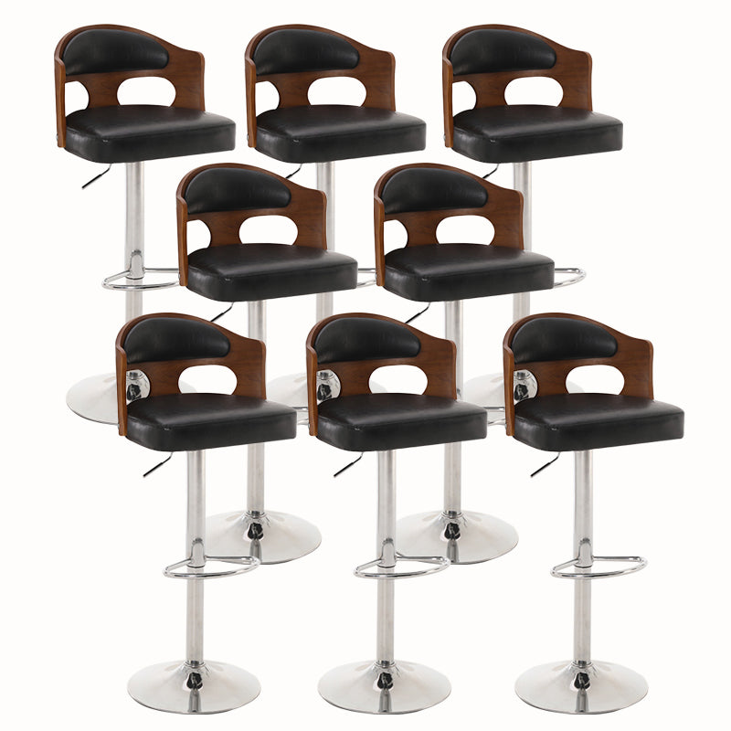 Contemporary Metal Barstool Faux Leather Counter Stool With Chrome Base 8 Piece Set Clearhalo 'Bar Furniture' 'Bar Stools' 'bar_stools' 'furn' 'furn_bar_stools' 'Furniture' 'Kitchen & Dining Furniture' 5617674