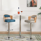 Contemporary Metal Barstool Faux Leather Counter Stool With Chrome Base Clearhalo 'Bar Furniture' 'Bar Stools' 'bar_stools' 'furn' 'furn_bar_stools' 'Furniture' 'Kitchen & Dining Furniture' 5617676