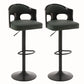 Contemporary Metal Barstool Faux Leather Counter Stool With Chrome Base Black Green 2 Piece Set Clearhalo 'Bar Furniture' 'Bar Stools' 'bar_stools' 'furn' 'furn_bar_stools' 'Furniture' 'Kitchen & Dining Furniture' 5617686