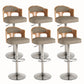 Contemporary Metal Barstool Faux Leather Counter Stool With Chrome Base Natural Wood Yellow 6 Piece Set Clearhalo 'Bar Furniture' 'Bar Stools' 'bar_stools' 'furn' 'furn_bar_stools' 'Furniture' 'Kitchen & Dining Furniture' 5617696