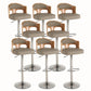 Contemporary Metal Barstool Faux Leather Counter Stool With Chrome Base Natural Wood Yellow 8 Piece Set Clearhalo 'Bar Furniture' 'Bar Stools' 'bar_stools' 'furn' 'furn_bar_stools' 'Furniture' 'Kitchen & Dining Furniture' 5617697