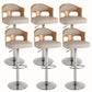 Contemporary Metal Barstool Faux Leather Counter Stool With Chrome Base Natural Wood Khaki 6 Piece Set Clearhalo 'Bar Furniture' 'Bar Stools' 'bar_stools' 'furn' 'furn_bar_stools' 'Furniture' 'Kitchen & Dining Furniture' 5617704