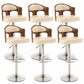 Contemporary Metal Barstool Faux Leather Counter Stool With Chrome Base Light Brown Khaki 6 Piece Set Clearhalo 'Bar Furniture' 'Bar Stools' 'bar_stools' 'furn' 'furn_bar_stools' 'Furniture' 'Kitchen & Dining Furniture' 5617720