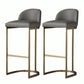 Glam Faux Leather Counter Height Stool Metal Bar Stool Bar Stool with Footrest 2 Piece Set Clearhalo 'Bar Furniture' 'Bar Stools' 'bar_stools' 'furn' 'furn_bar_stools' 'Furniture' 'Kitchen & Dining Furniture' 5617724
