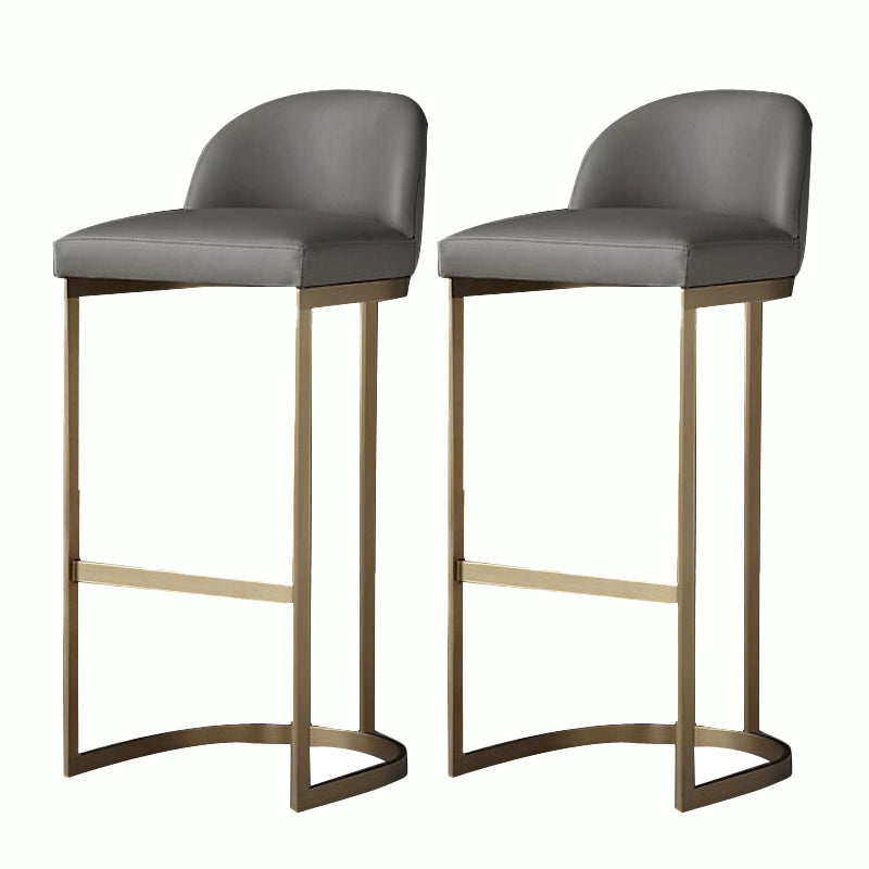 Glam Faux Leather Counter Height Stool Metal Bar Stool Bar Stool with Footrest 2 Piece Set Clearhalo 'Bar Furniture' 'Bar Stools' 'bar_stools' 'furn' 'furn_bar_stools' 'Furniture' 'Kitchen & Dining Furniture' 5617724