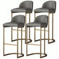 Glam Faux Leather Counter Height Stool Metal Bar Stool Bar Stool with Footrest 4 Piece Set Clearhalo 'Bar Furniture' 'Bar Stools' 'bar_stools' 'furn' 'furn_bar_stools' 'Furniture' 'Kitchen & Dining Furniture' 5617725