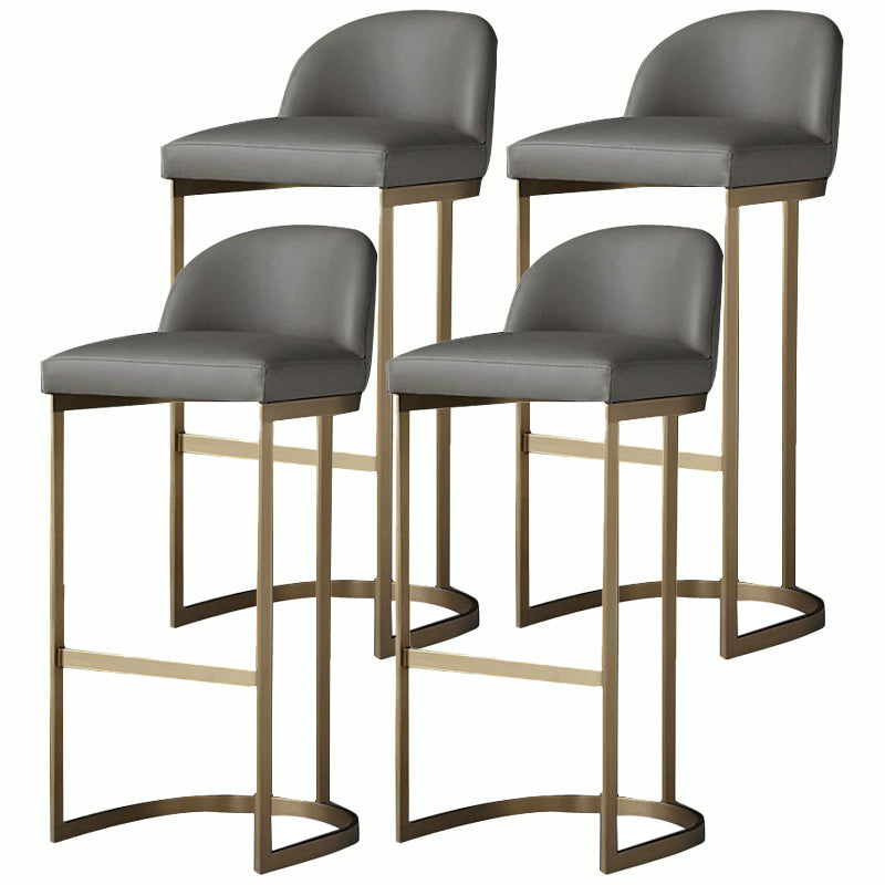 Glam Faux Leather Counter Height Stool Metal Bar Stool Bar Stool with Footrest 4 Piece Set Clearhalo 'Bar Furniture' 'Bar Stools' 'bar_stools' 'furn' 'furn_bar_stools' 'Furniture' 'Kitchen & Dining Furniture' 5617725