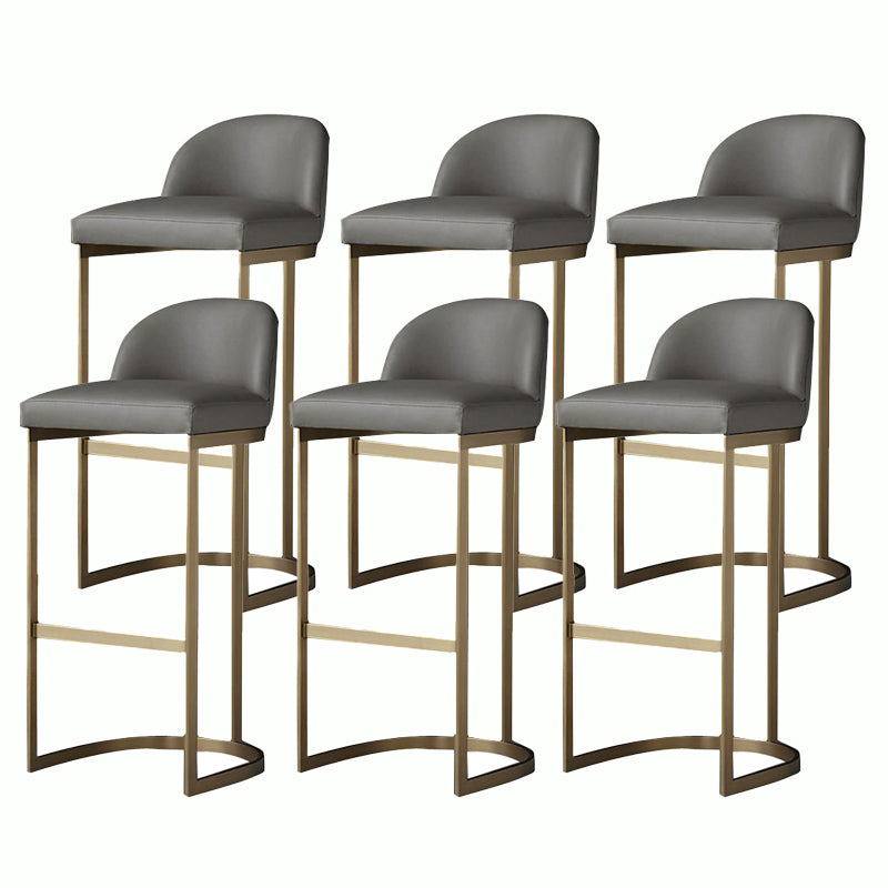 Glam Faux Leather Counter Height Stool Metal Bar Stool Bar Stool with Footrest 6 Piece Set Clearhalo 'Bar Furniture' 'Bar Stools' 'bar_stools' 'furn' 'furn_bar_stools' 'Furniture' 'Kitchen & Dining Furniture' 5617727
