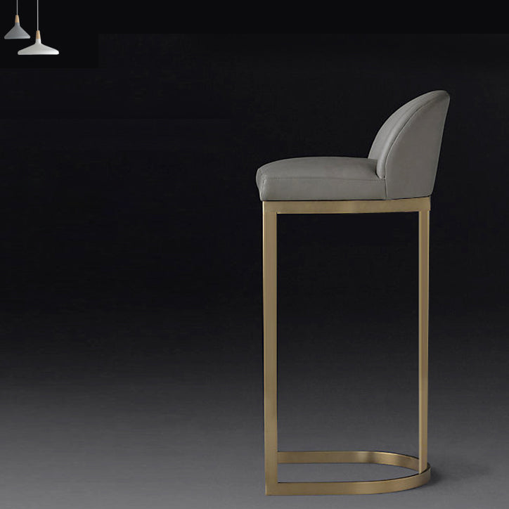 Glam Faux Leather Counter Height Stool Metal Bar Stool Bar Stool with Footrest Clearhalo 'Bar Furniture' 'Bar Stools' 'bar_stools' 'furn' 'furn_bar_stools' 'Furniture' 'Kitchen & Dining Furniture' 5617728
