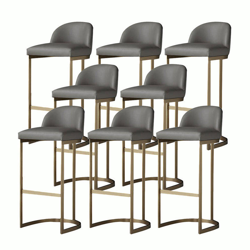 Glam Faux Leather Counter Height Stool Metal Bar Stool Bar Stool with Footrest 8 Piece Set Clearhalo 'Bar Furniture' 'Bar Stools' 'bar_stools' 'furn' 'furn_bar_stools' 'Furniture' 'Kitchen & Dining Furniture' 5617729