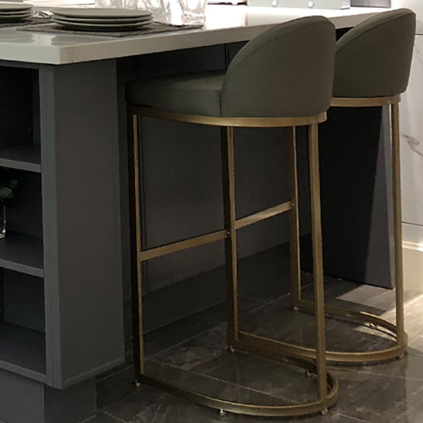 Glam Faux Leather Counter Height Stool Metal Bar Stool Bar Stool with Footrest Clearhalo 'Bar Furniture' 'Bar Stools' 'bar_stools' 'furn' 'furn_bar_stools' 'Furniture' 'Kitchen & Dining Furniture' 5617730