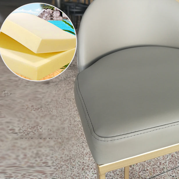Glam Faux Leather Counter Height Stool Metal Bar Stool Bar Stool with Footrest Clearhalo 'Bar Furniture' 'Bar Stools' 'bar_stools' 'furn' 'furn_bar_stools' 'Furniture' 'Kitchen & Dining Furniture' 5617733