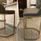 Glam Faux Leather Counter Height Stool Metal Bar Stool Bar Stool with Footrest Clearhalo 'Bar Furniture' 'Bar Stools' 'bar_stools' 'furn' 'furn_bar_stools' 'Furniture' 'Kitchen & Dining Furniture' 5617741