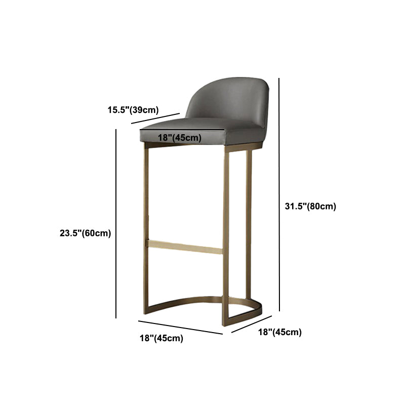 Glam Faux Leather Counter Height Stool Metal Bar Stool Bar Stool with Footrest Clearhalo 'Bar Furniture' 'Bar Stools' 'bar_stools' 'furn' 'furn_bar_stools' 'Furniture' 'Kitchen & Dining Furniture' 5617742