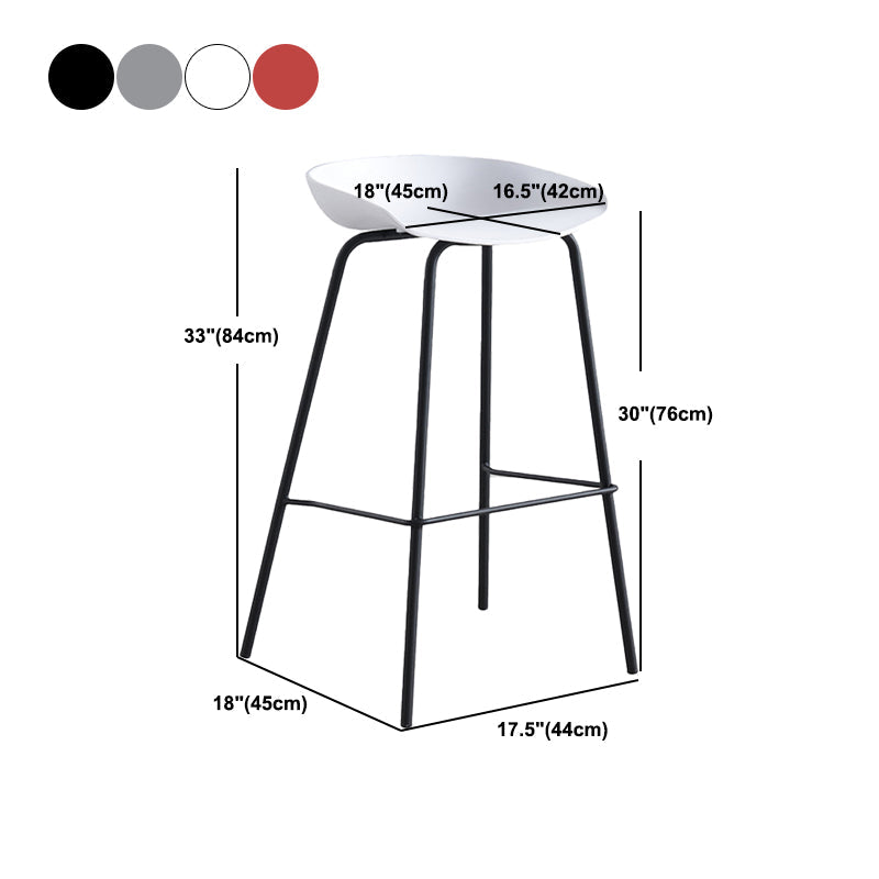 Moderne plastic voorgevormde stoel voetsteun metalen basiskruk voor woonkamer