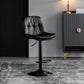 Modern Metal Stool Faux Leather Footrest Stool Adjustable Height in Matte Finish Black Black 1 Piece Clearhalo 'Bar Furniture' 'Bar Stools' 'bar_stools' 'furn' 'furn_bar_stools' 'Furniture' 'Kitchen & Dining Furniture' 5617778