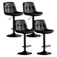 Modern Metal Stool Faux Leather Footrest Stool Adjustable Height in Matte Finish Black Black 4 Piece Set Clearhalo 'Bar Furniture' 'Bar Stools' 'bar_stools' 'furn' 'furn_bar_stools' 'Furniture' 'Kitchen & Dining Furniture' 5617781