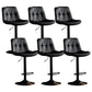 Modern Metal Stool Faux Leather Footrest Stool Adjustable Height in Matte Finish Black Black 6 Piece Set Clearhalo 'Bar Furniture' 'Bar Stools' 'bar_stools' 'furn' 'furn_bar_stools' 'Furniture' 'Kitchen & Dining Furniture' 5617783