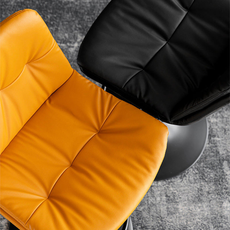 Modern Metal Stool Faux Leather Footrest Stool Adjustable Height in Matte Finish Clearhalo 'Bar Furniture' 'Bar Stools' 'bar_stools' 'furn' 'furn_bar_stools' 'Furniture' 'Kitchen & Dining Furniture' 5617787