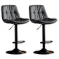 Modern Metal Stool Faux Leather Footrest Stool Adjustable Height in Matte Finish Dark Gray Black 2 Piece Set Clearhalo 'Bar Furniture' 'Bar Stools' 'bar_stools' 'furn' 'furn_bar_stools' 'Furniture' 'Kitchen & Dining Furniture' 5617790