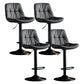 Modern Metal Stool Faux Leather Footrest Stool Adjustable Height in Matte Finish Dark Gray Black 4 Piece Set Clearhalo 'Bar Furniture' 'Bar Stools' 'bar_stools' 'furn' 'furn_bar_stools' 'Furniture' 'Kitchen & Dining Furniture' 5617792