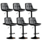 Modern Metal Stool Faux Leather Footrest Stool Adjustable Height in Matte Finish Dark Gray Black 6 Piece Set Clearhalo 'Bar Furniture' 'Bar Stools' 'bar_stools' 'furn' 'furn_bar_stools' 'Furniture' 'Kitchen & Dining Furniture' 5617794