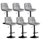 Modern Metal Stool Faux Leather Footrest Stool Adjustable Height in Matte Finish Light Gray Black 6 Piece Set Clearhalo 'Bar Furniture' 'Bar Stools' 'bar_stools' 'furn' 'furn_bar_stools' 'Furniture' 'Kitchen & Dining Furniture' 5617802