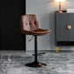 Modern Metal Stool Faux Leather Footrest Stool Adjustable Height in Matte Finish Brown Black 1 Piece Clearhalo 'Bar Furniture' 'Bar Stools' 'bar_stools' 'furn' 'furn_bar_stools' 'Furniture' 'Kitchen & Dining Furniture' 5617804