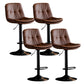 Modern Metal Stool Faux Leather Footrest Stool Adjustable Height in Matte Finish Brown Black 4 Piece Set Clearhalo 'Bar Furniture' 'Bar Stools' 'bar_stools' 'furn' 'furn_bar_stools' 'Furniture' 'Kitchen & Dining Furniture' 5617806
