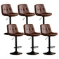 Modern Metal Stool Faux Leather Footrest Stool Adjustable Height in Matte Finish Brown Black 6 Piece Set Clearhalo 'Bar Furniture' 'Bar Stools' 'bar_stools' 'furn' 'furn_bar_stools' 'Furniture' 'Kitchen & Dining Furniture' 5617807